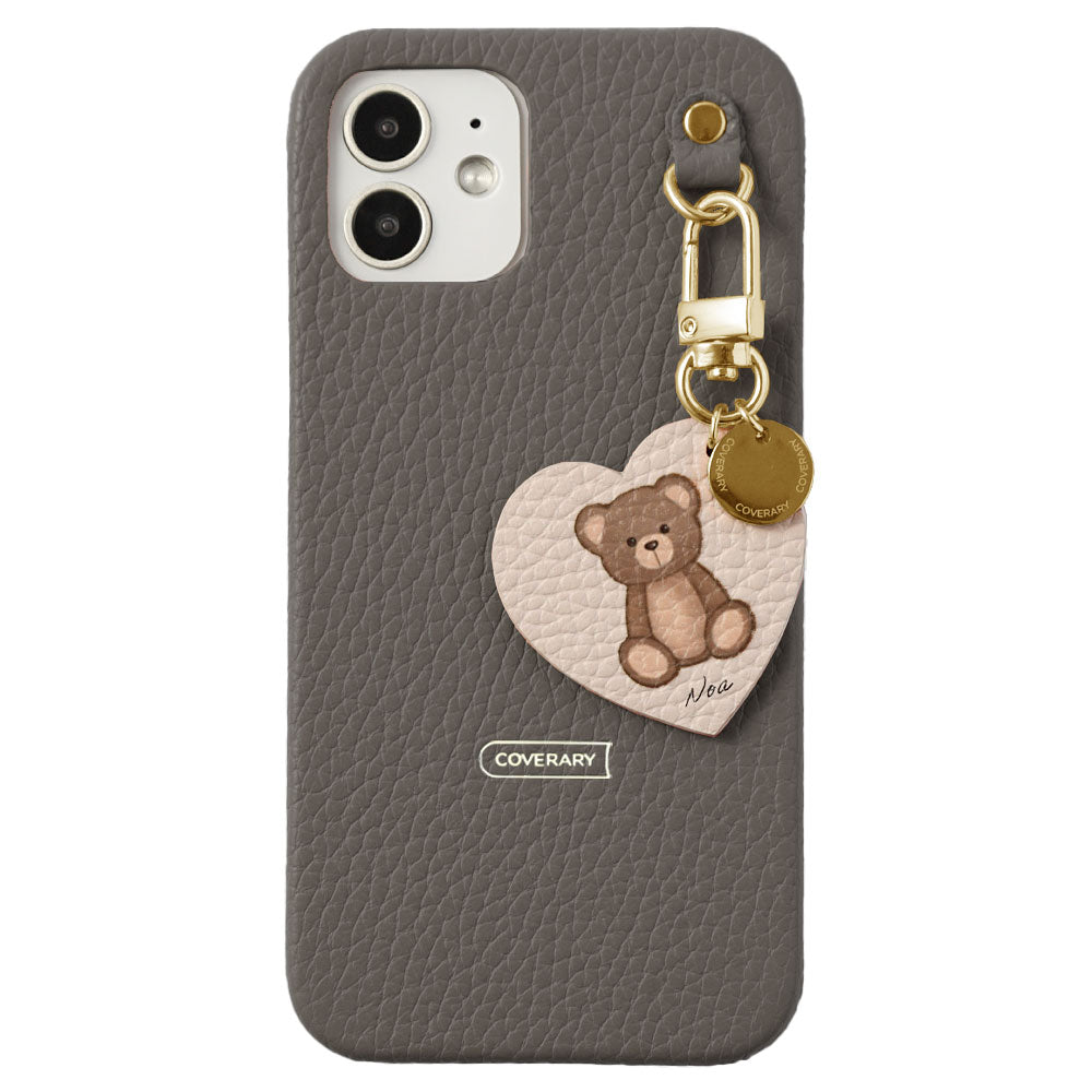 Genuine leather 32 colors Italian shrink leather printed name motif animal pattern charm back case AQUOS series