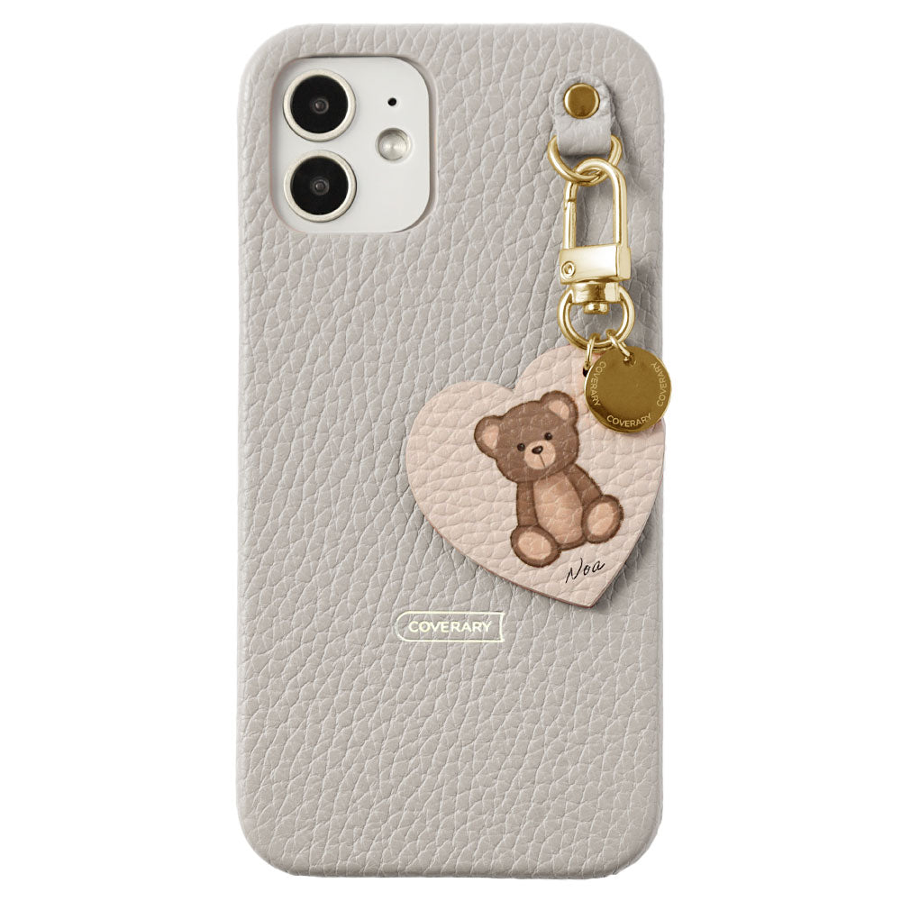 Genuine leather 32 colors Italian shrink leather printed name motif animal pattern charm back case AQUOS series