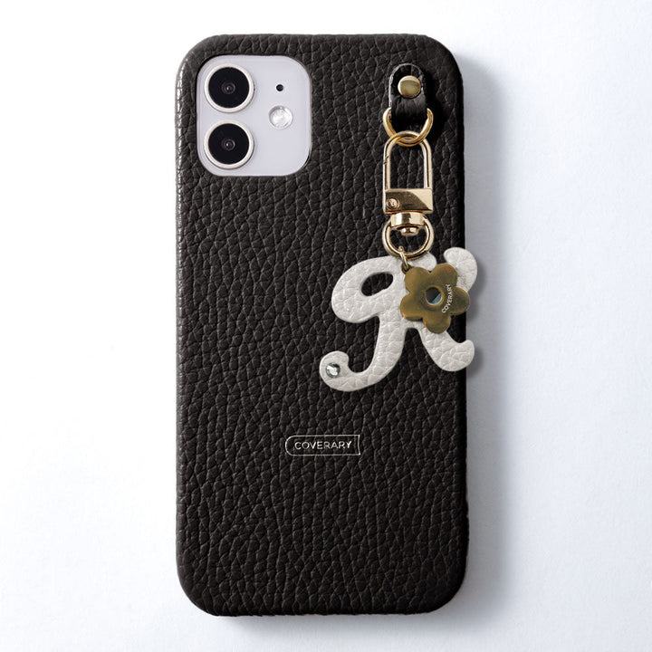 Genuine leather 32 colors Italian shrink leather mini initial charm back case Google Pixel series