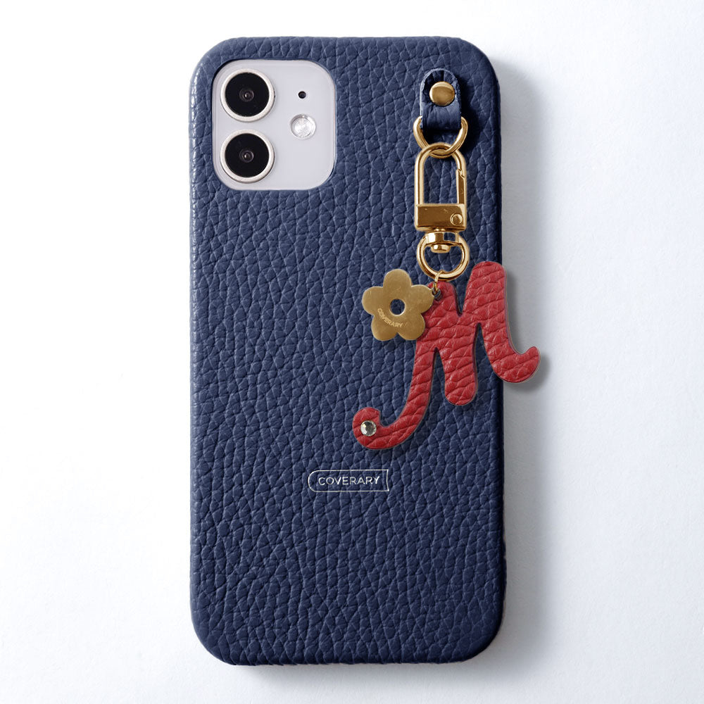 Genuine leather 32 colors Italian shrink leather mini initial charm back case Google Pixel series