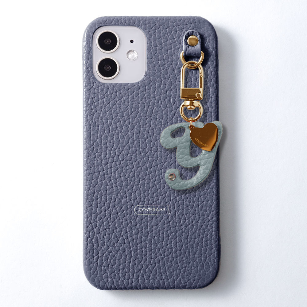 Genuine leather 32 colors Italian shrink leather mini initial charm back case Google Pixel series