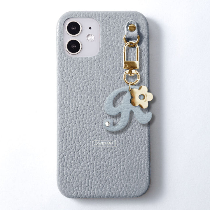 Genuine leather 32 colors Italian shrink leather mini initial charm back case Google Pixel series