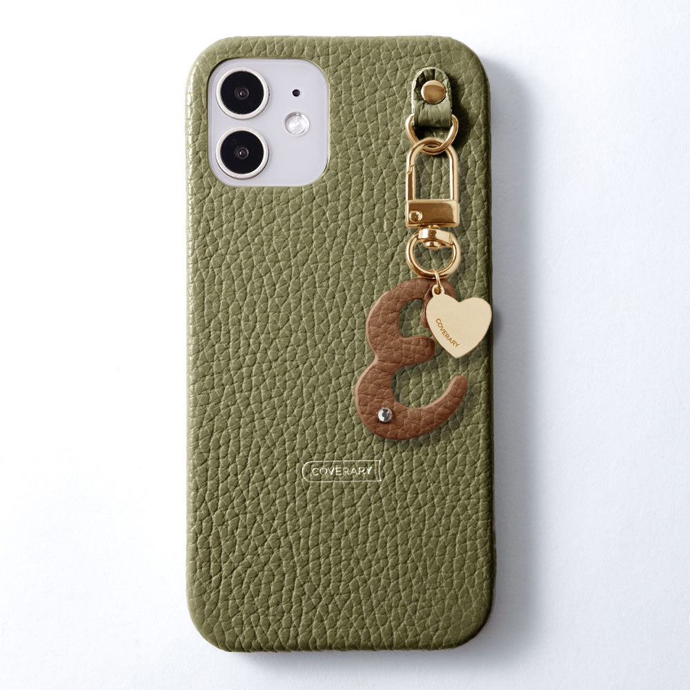 Genuine leather 32 colors Italian shrink leather mini initial charm back case Google Pixel series