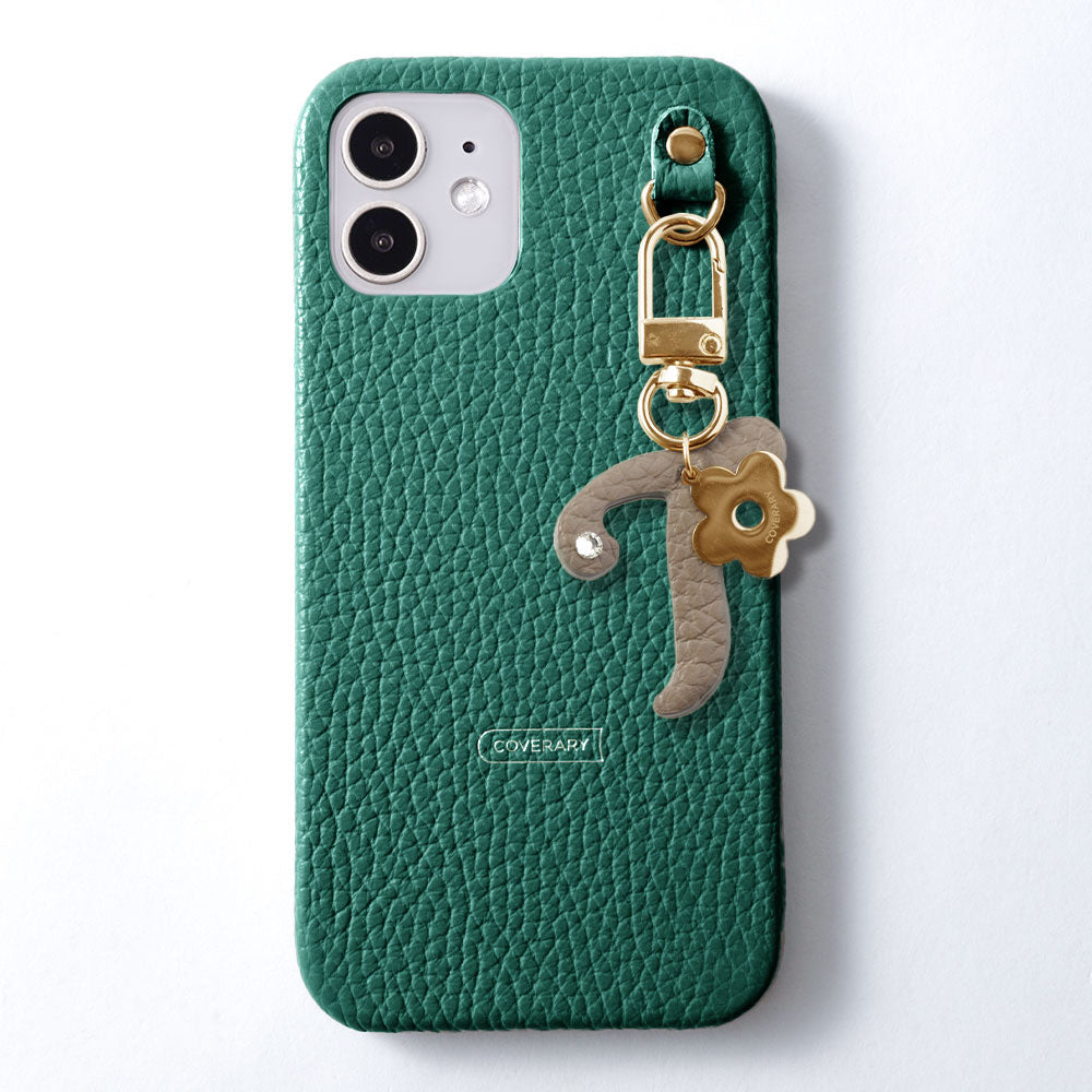 Genuine leather 32 colors Italian shrink leather mini initial charm back case Google Pixel series