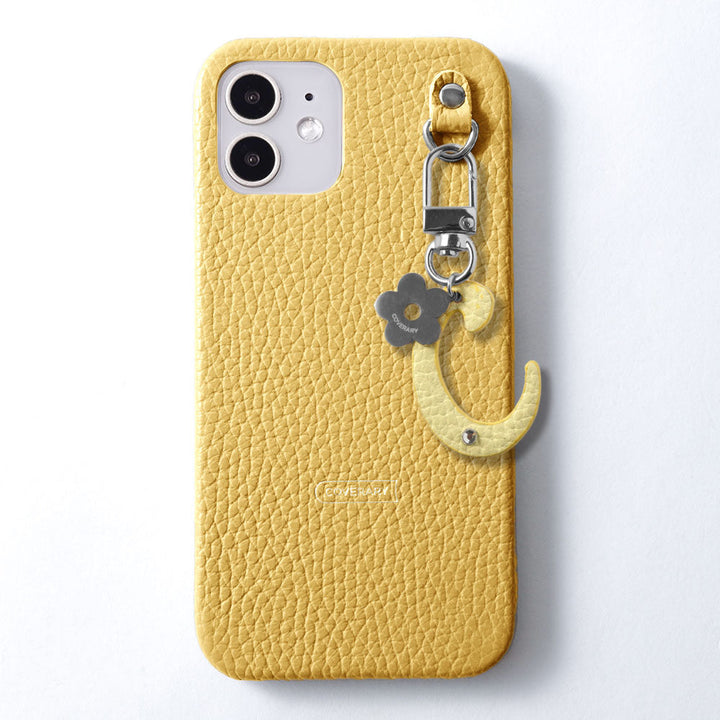 Genuine leather 32 colors Italian shrink leather mini initial charm back case Google Pixel series