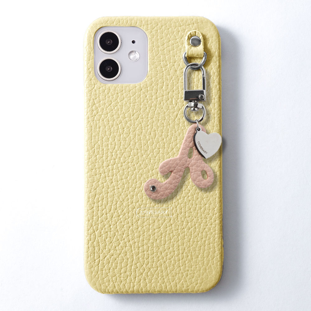 Genuine leather 32 colors Italian shrink leather mini initial charm back case Google Pixel series