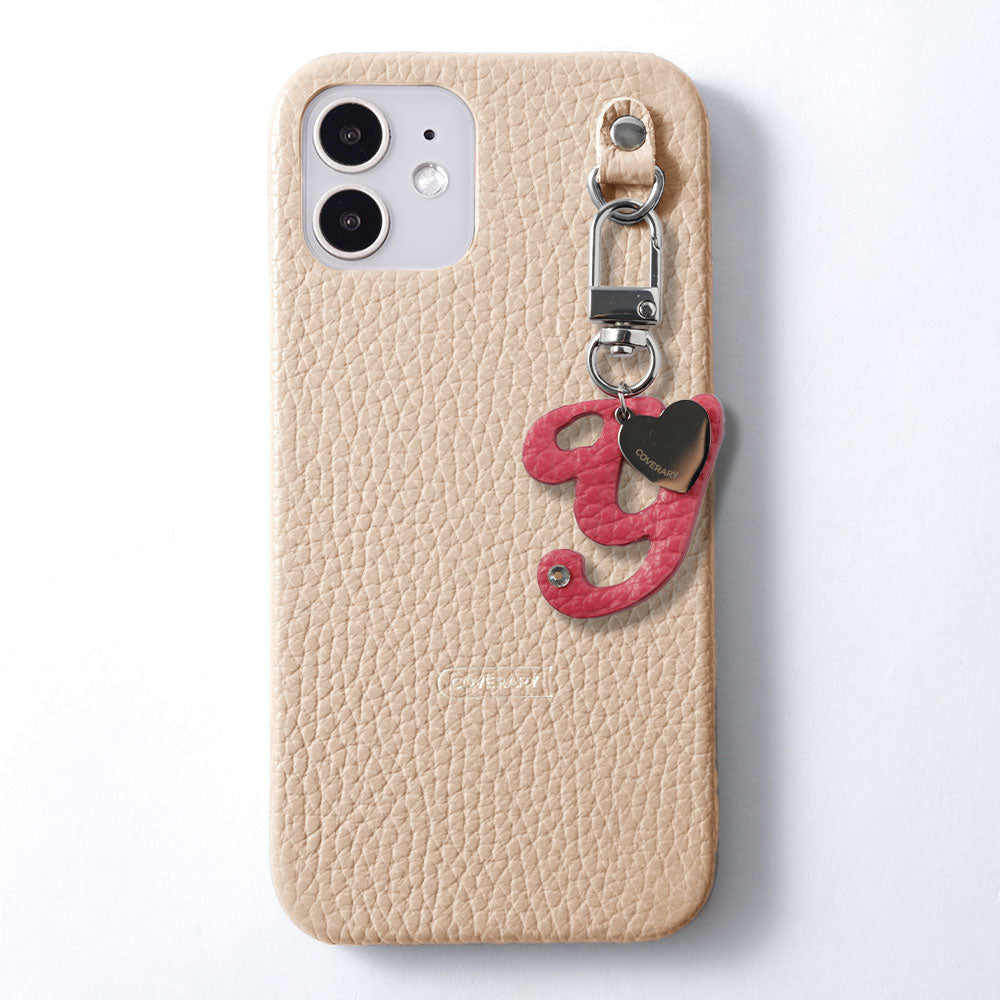 Genuine leather 32 colors Italian shrink leather mini initial charm back case Google Pixel series