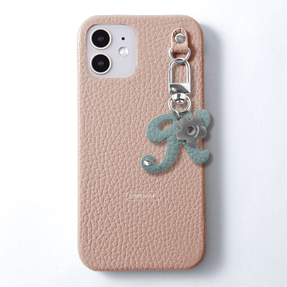 Genuine leather 32 colors Italian shrink leather mini initial charm back case Google Pixel series