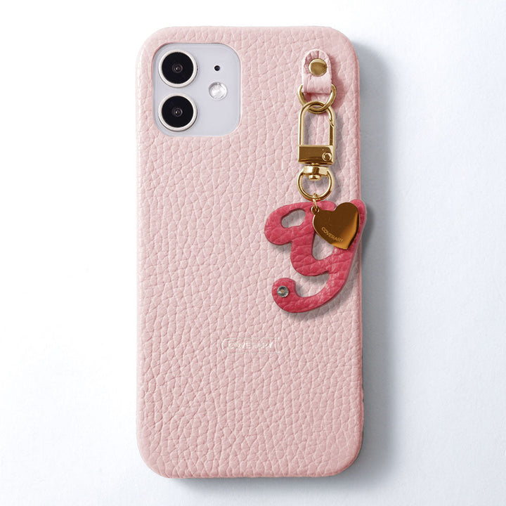 Genuine leather 32 colors Italian shrink leather mini initial charm back case Google Pixel series