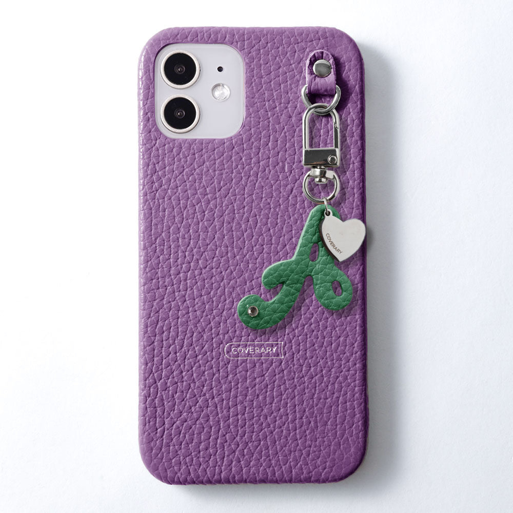 Genuine leather 32 colors Italian shrink leather mini initial charm back case Google Pixel series