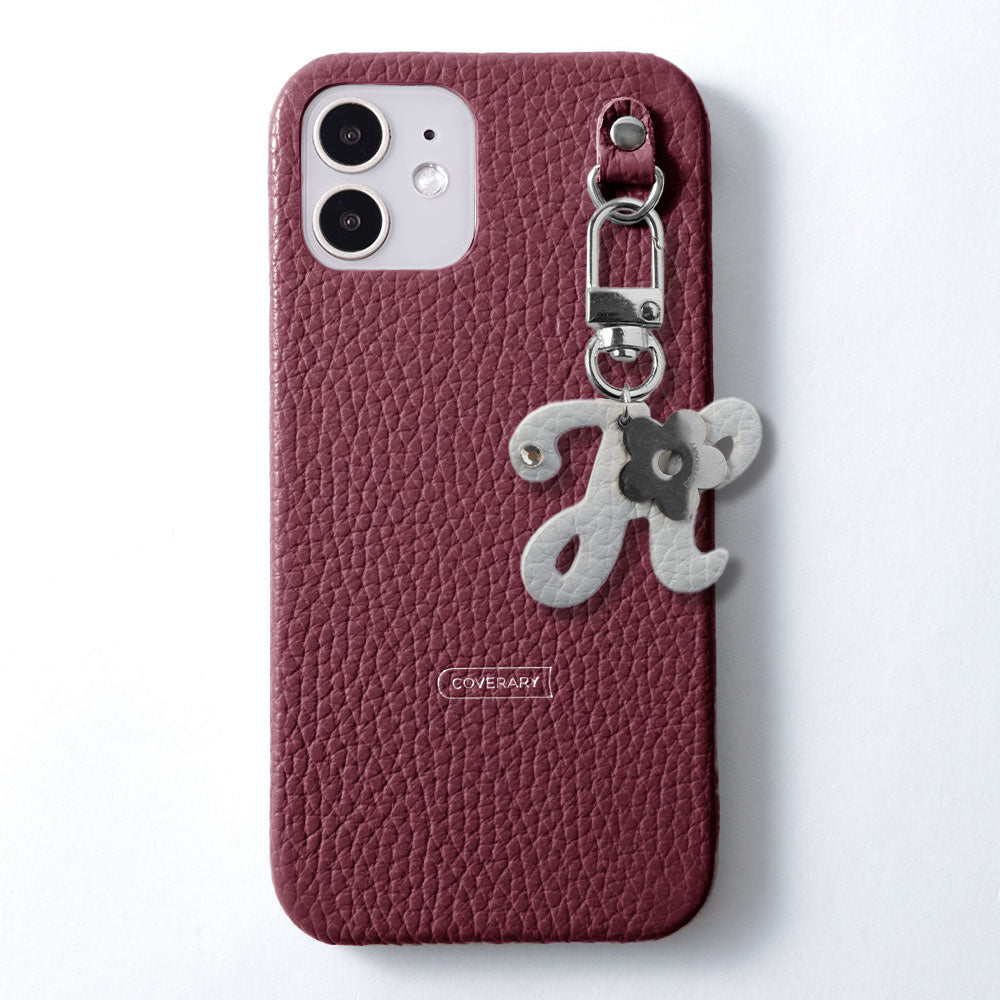 Genuine leather 32 colors Italian shrink leather mini initial charm back case Google Pixel series