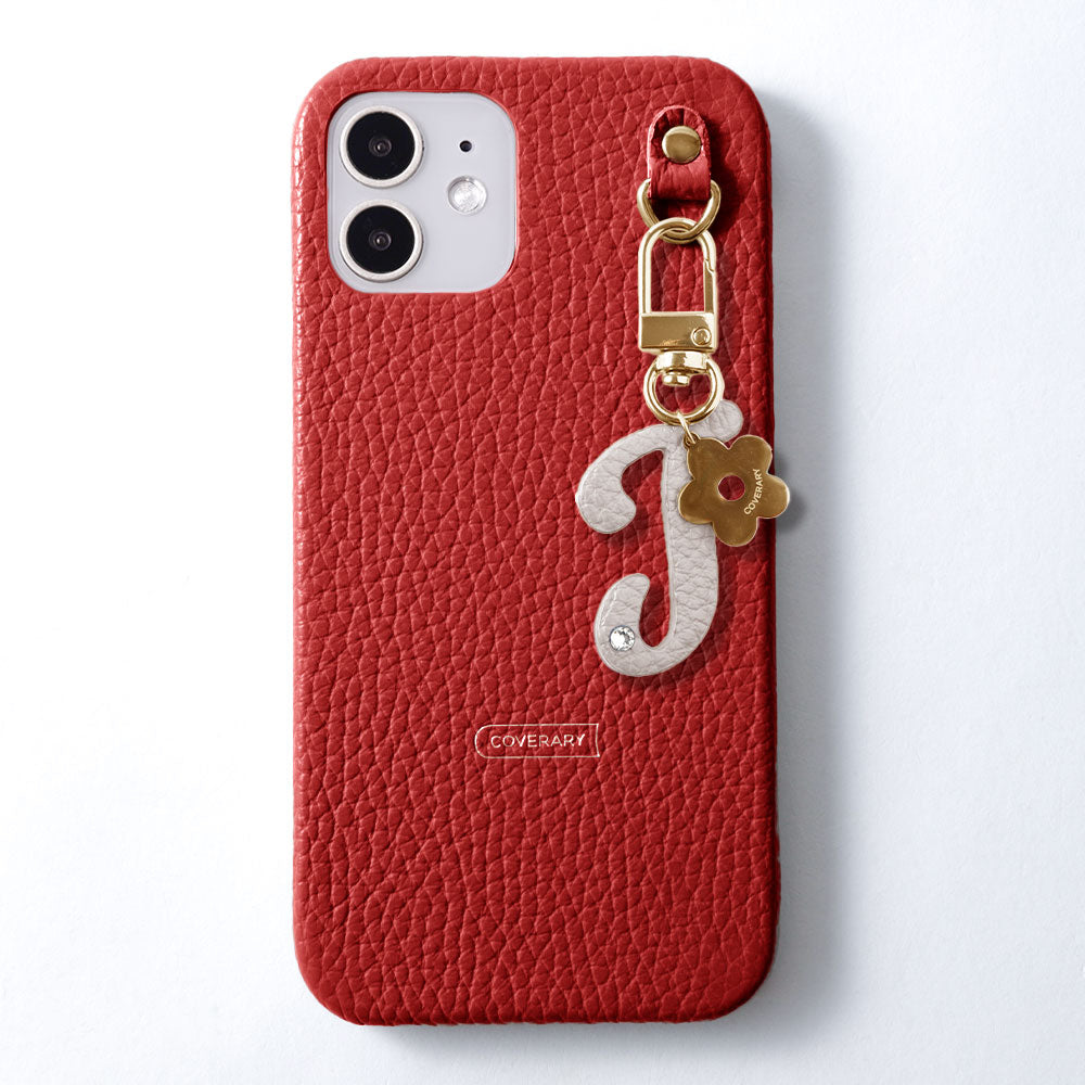 Genuine leather 32 colors Italian shrink leather mini initial charm back case Google Pixel series