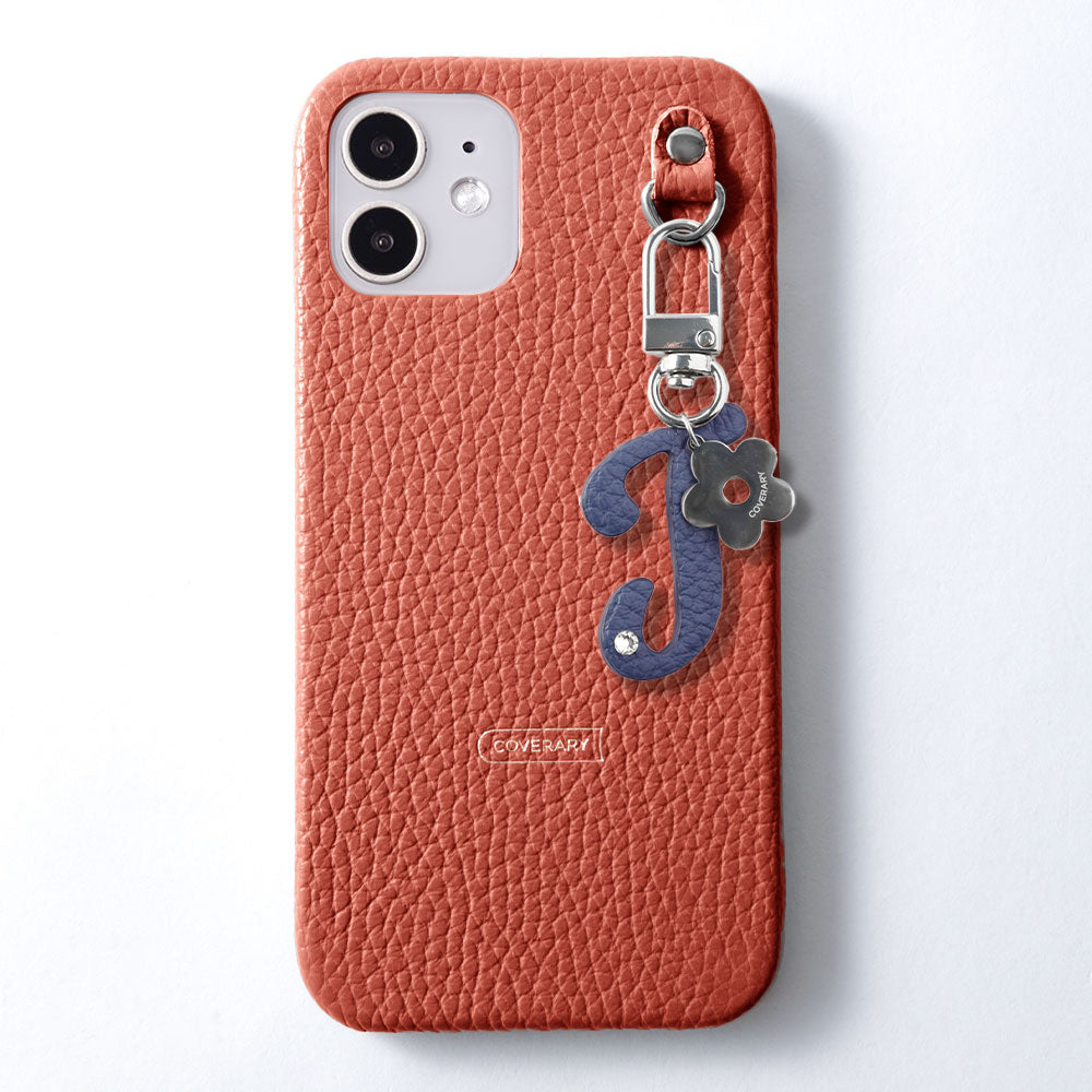 Genuine leather 32 colors Italian shrink leather mini initial charm back case Google Pixel series