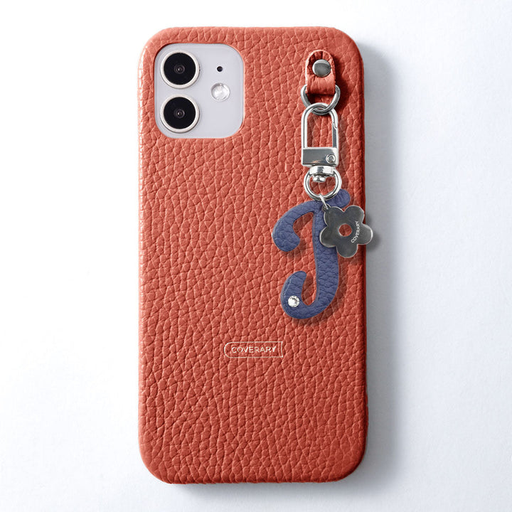 Genuine leather 32 colors Italian shrink leather mini initial charm back case Google Pixel series