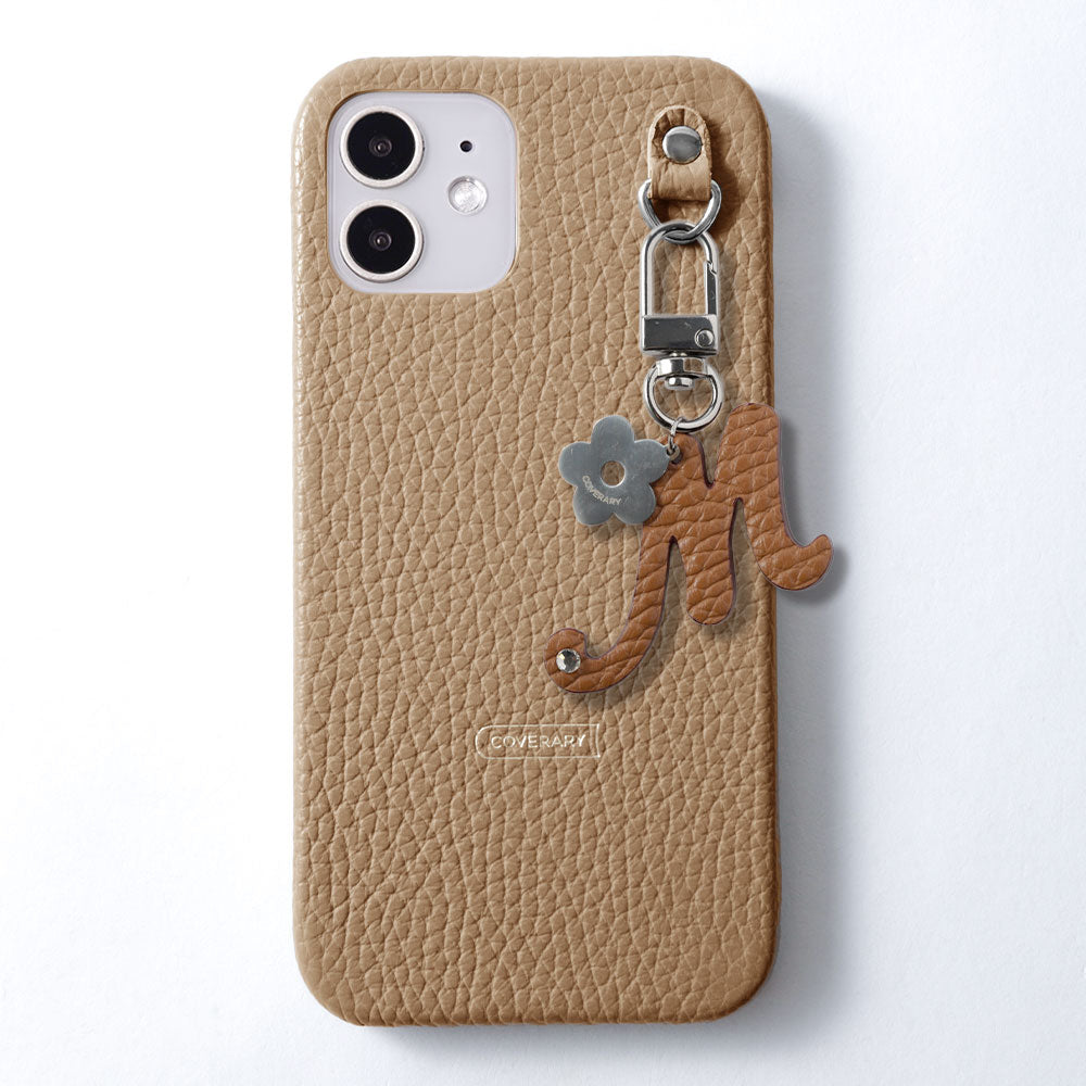 Genuine leather 32 colors Italian shrink leather mini initial charm back case Google Pixel series