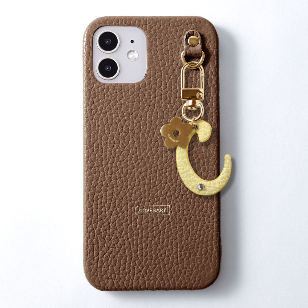 Genuine leather 32 colors Italian shrink leather mini initial charm back case Google Pixel series