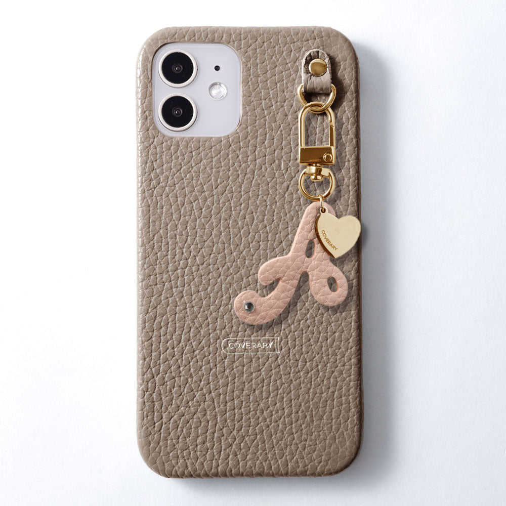 Genuine leather 32 colors Italian shrink leather mini initial charm back case Google Pixel series