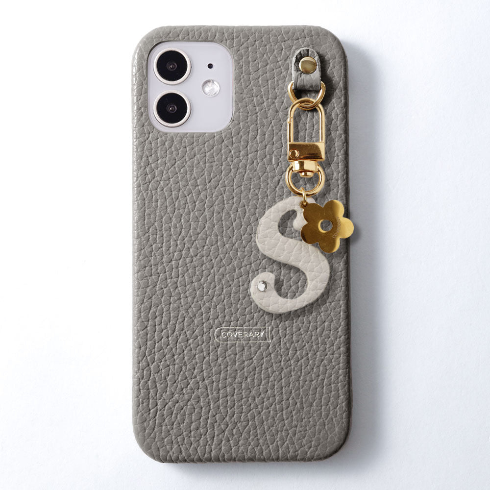 Genuine leather 32 colors Italian shrink leather mini initial charm back case Google Pixel series