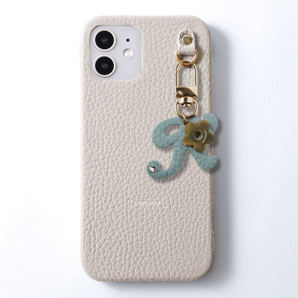 Genuine leather 32 colors Italian shrink leather mini initial charm back case Google Pixel series