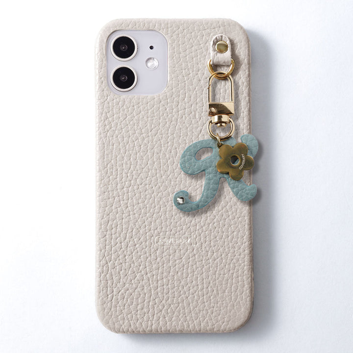 Genuine leather 32 colors Italian shrink leather mini initial charm back case Google Pixel series