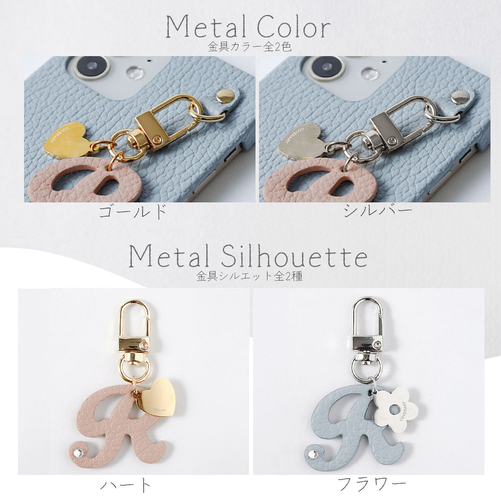 Genuine leather 32 colors Italian shrink leather mini initial charm back case Google Pixel series