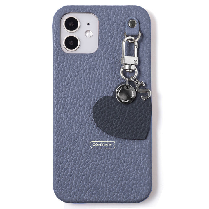 Cuir véritable 32 couleurs cuir italien grainé breloque initiale motif coque arrière série AQUOS