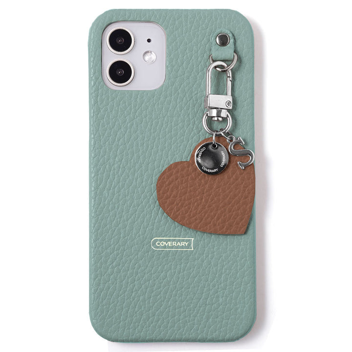 Cuir véritable 32 couleurs cuir italien grainé breloque initiale motif coque arrière série AQUOS