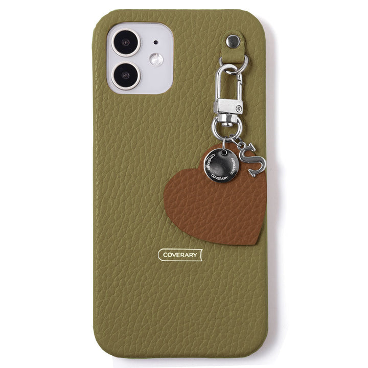 Cuir véritable 32 couleurs cuir italien grainé breloque initiale motif coque arrière série AQUOS