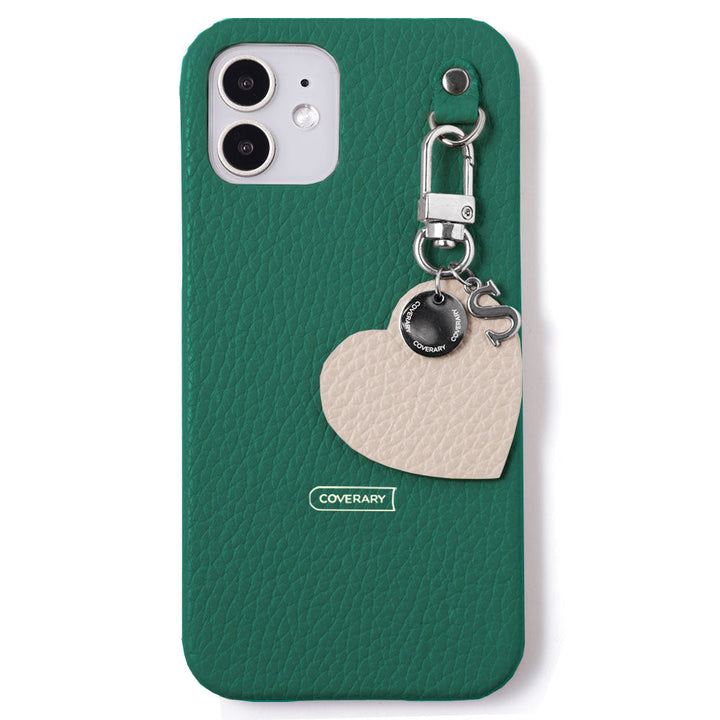 Cuir véritable 32 couleurs cuir italien grainé breloque initiale motif coque arrière série AQUOS