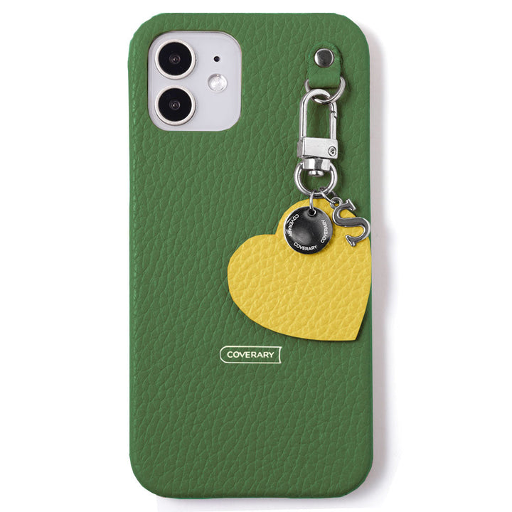 Cuir véritable 32 couleurs cuir italien grainé breloque initiale motif coque arrière série AQUOS