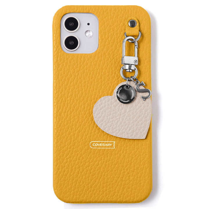 Cuir véritable 32 couleurs cuir italien grainé breloque initiale motif coque arrière série AQUOS