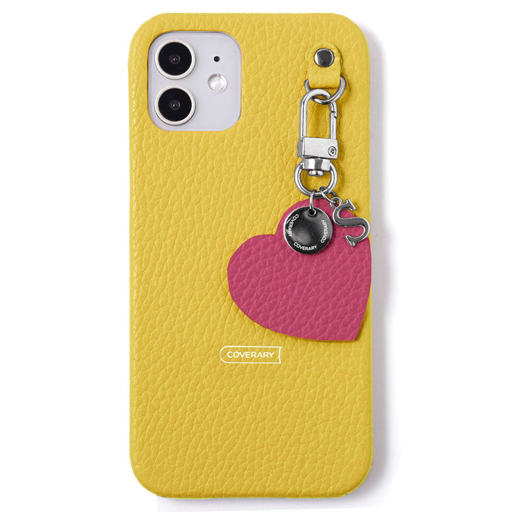 Cuir véritable 32 couleurs cuir italien grainé breloque initiale motif coque arrière série AQUOS