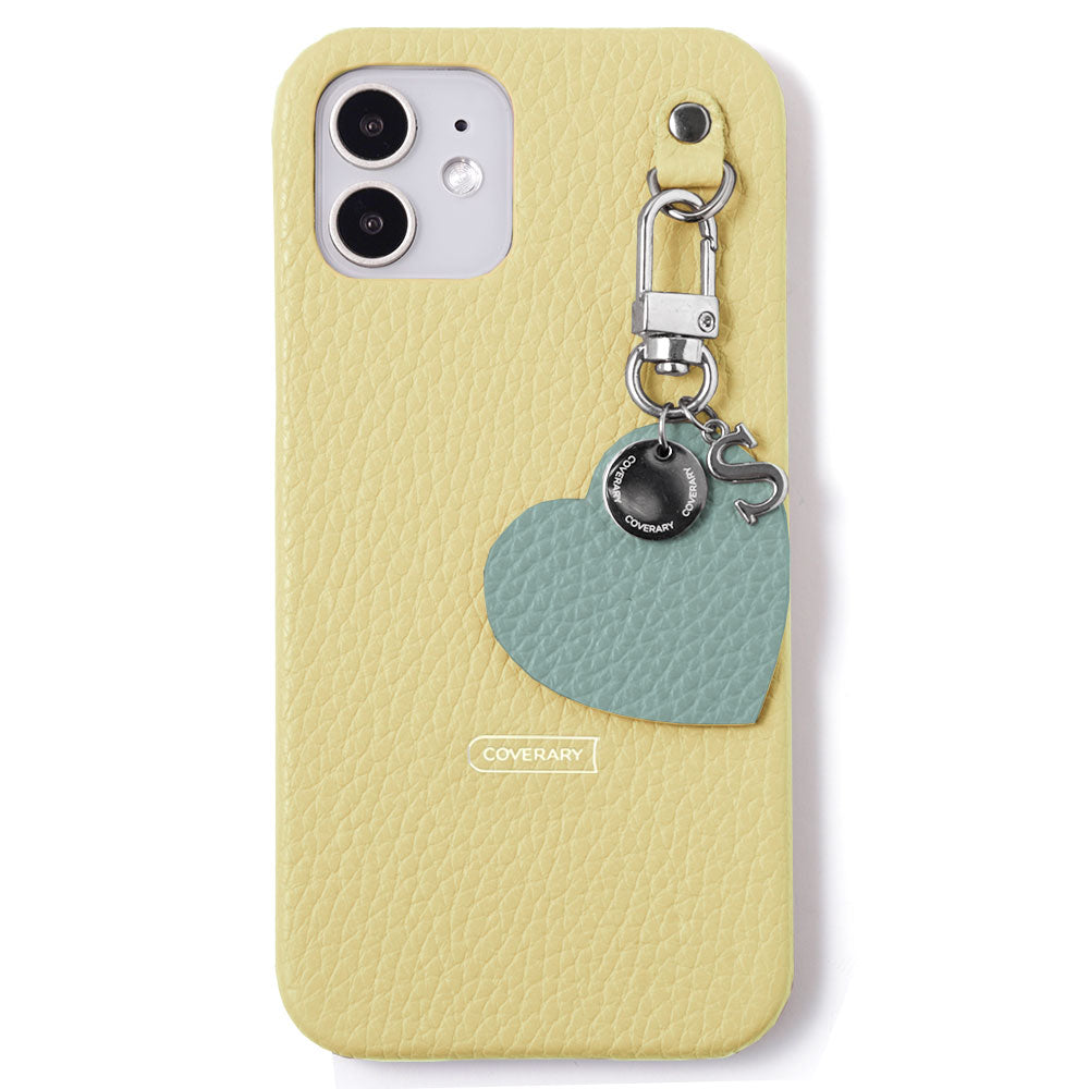 Cuir véritable 32 couleurs cuir italien grainé breloque initiale motif coque arrière série AQUOS