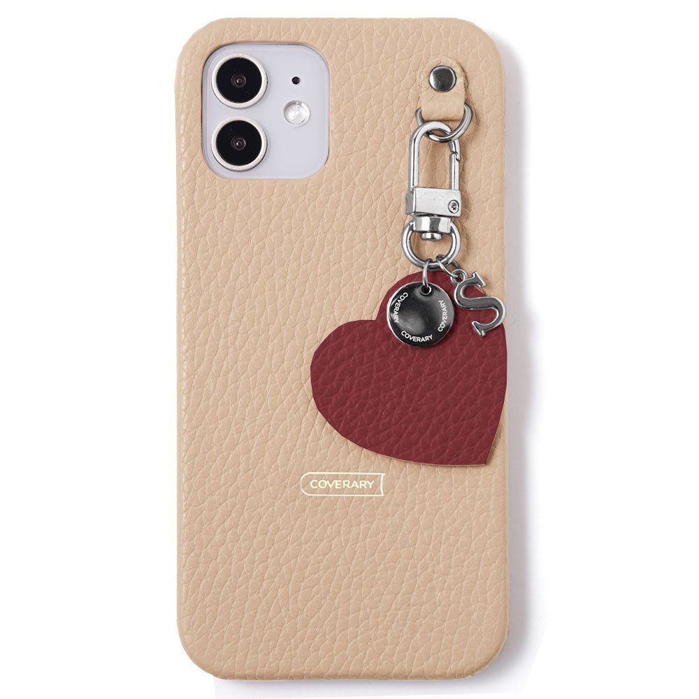 Cuir véritable 32 couleurs cuir italien grainé breloque initiale motif coque arrière série AQUOS