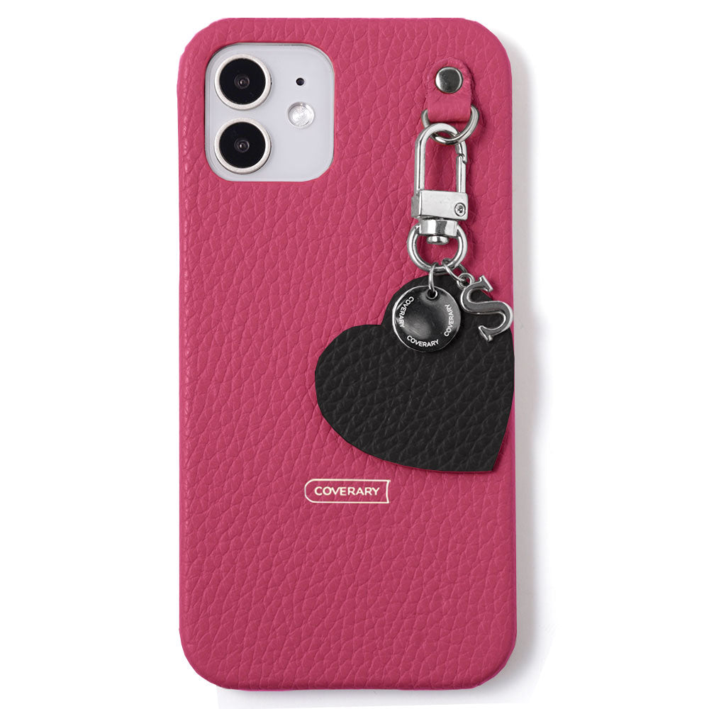 Cuir véritable 32 couleurs cuir italien grainé breloque initiale motif coque arrière série AQUOS