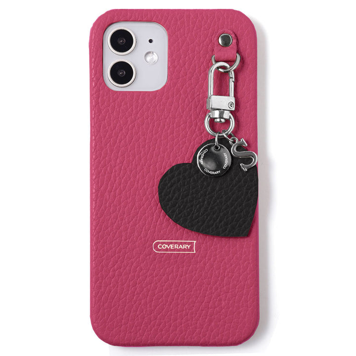 Cuir véritable 32 couleurs cuir italien grainé breloque initiale motif coque arrière série AQUOS