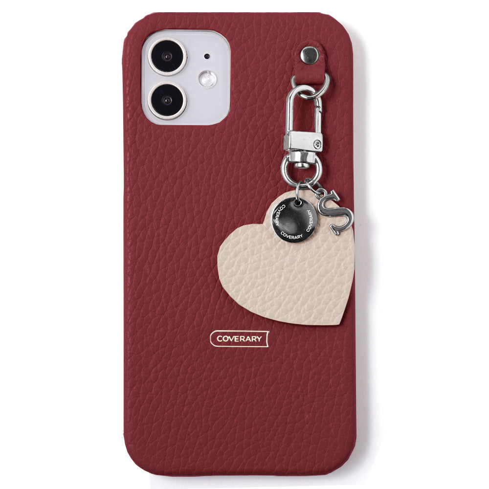 Cuir véritable 32 couleurs cuir italien grainé breloque initiale motif coque arrière série AQUOS