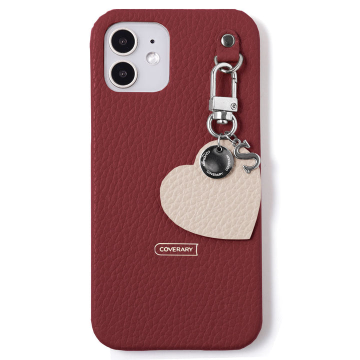 Cuir véritable 32 couleurs cuir italien grainé breloque initiale motif coque arrière série AQUOS