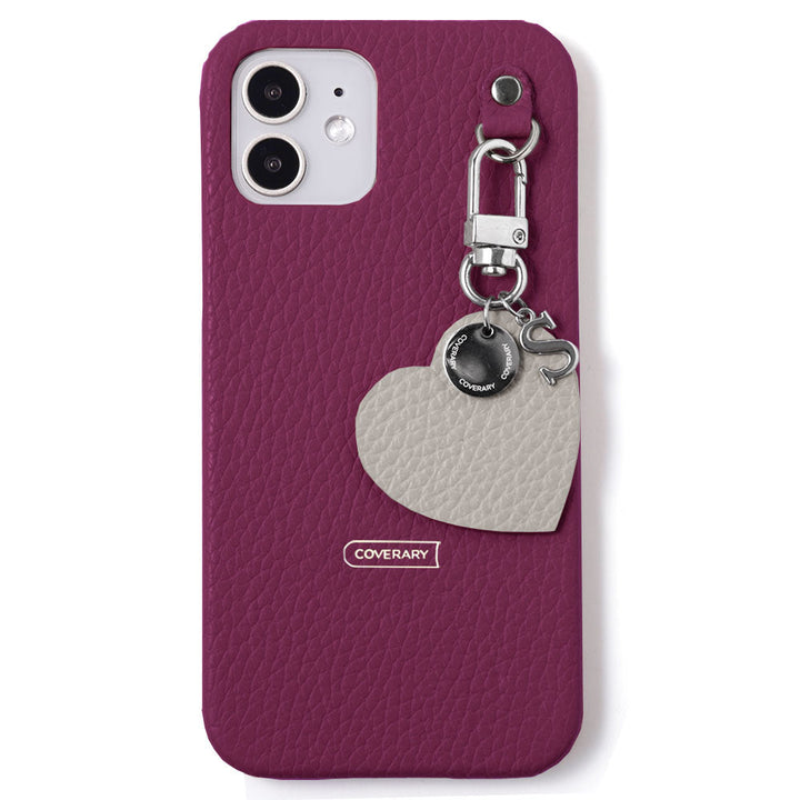 Cuir véritable 32 couleurs cuir italien grainé breloque initiale motif coque arrière série AQUOS