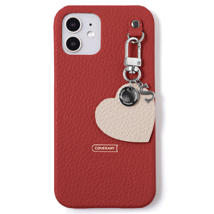 Cuir véritable 32 couleurs cuir italien grainé breloque initiale motif coque arrière série AQUOS