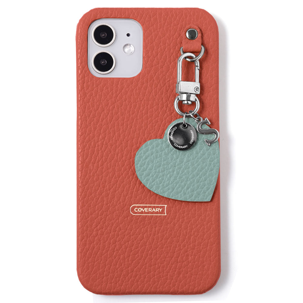 Cuir véritable 32 couleurs cuir italien grainé breloque initiale motif coque arrière série AQUOS