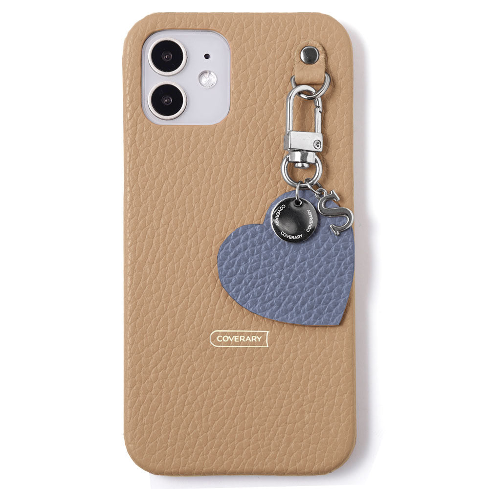 Cuir véritable 32 couleurs cuir italien grainé breloque initiale motif coque arrière série AQUOS