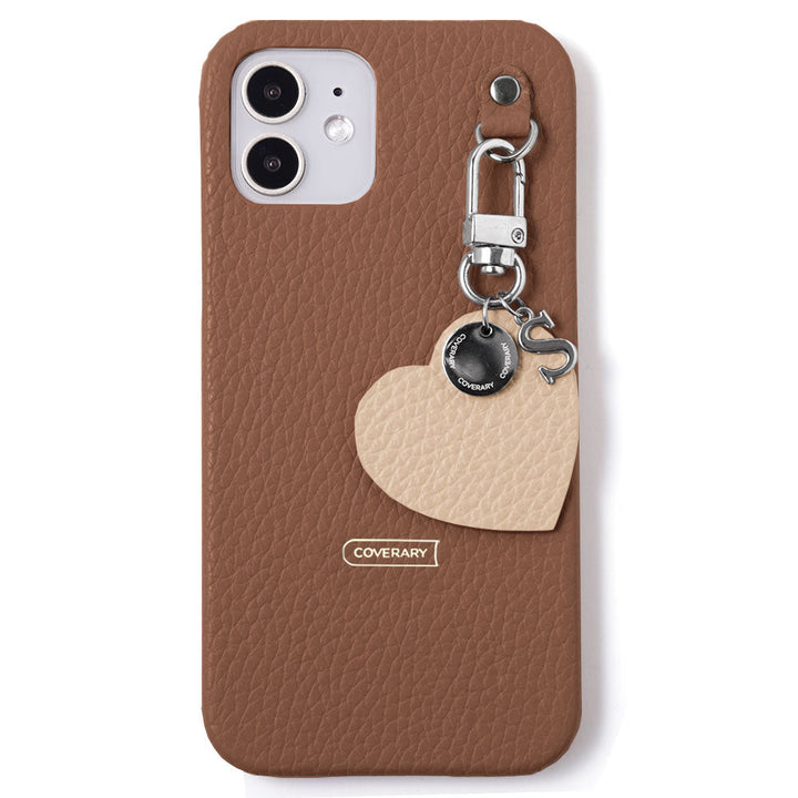 Cuir véritable 32 couleurs cuir italien grainé breloque initiale motif coque arrière série AQUOS