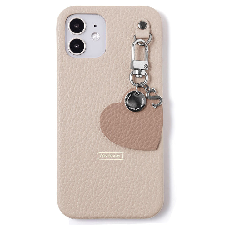 Cuir véritable 32 couleurs cuir italien grainé breloque initiale motif coque arrière série AQUOS