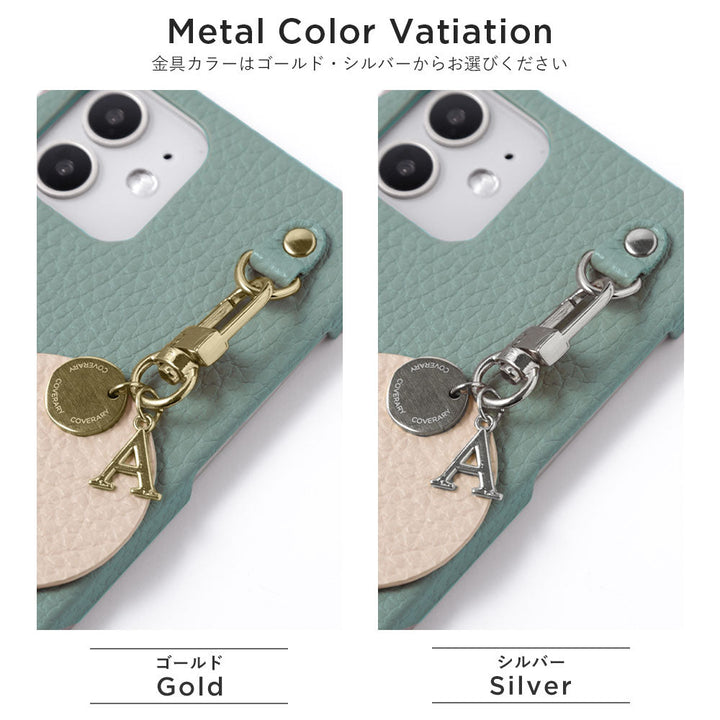 Cuir véritable 32 couleurs cuir italien grainé breloque initiale motif coque arrière série AQUOS