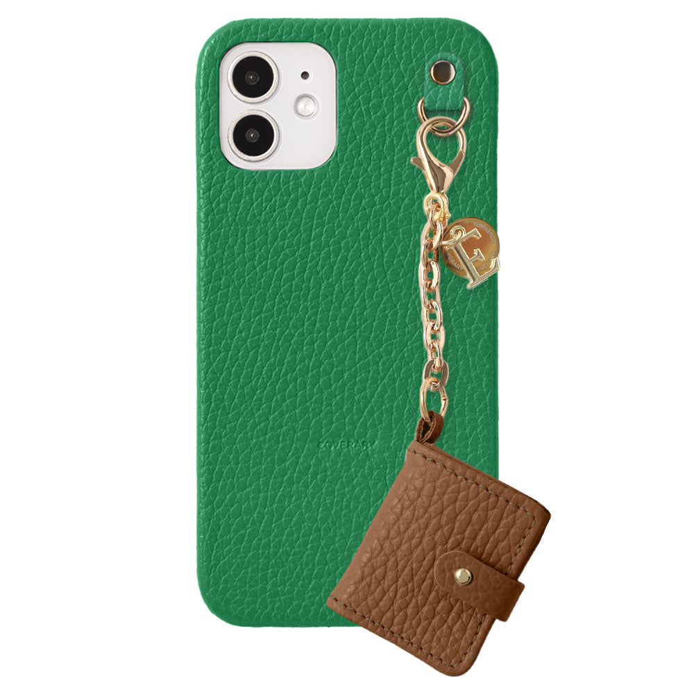 Genuine Leather 32 Colors Italian Shrink Leather Initial Mini Notebook Charm Back Case