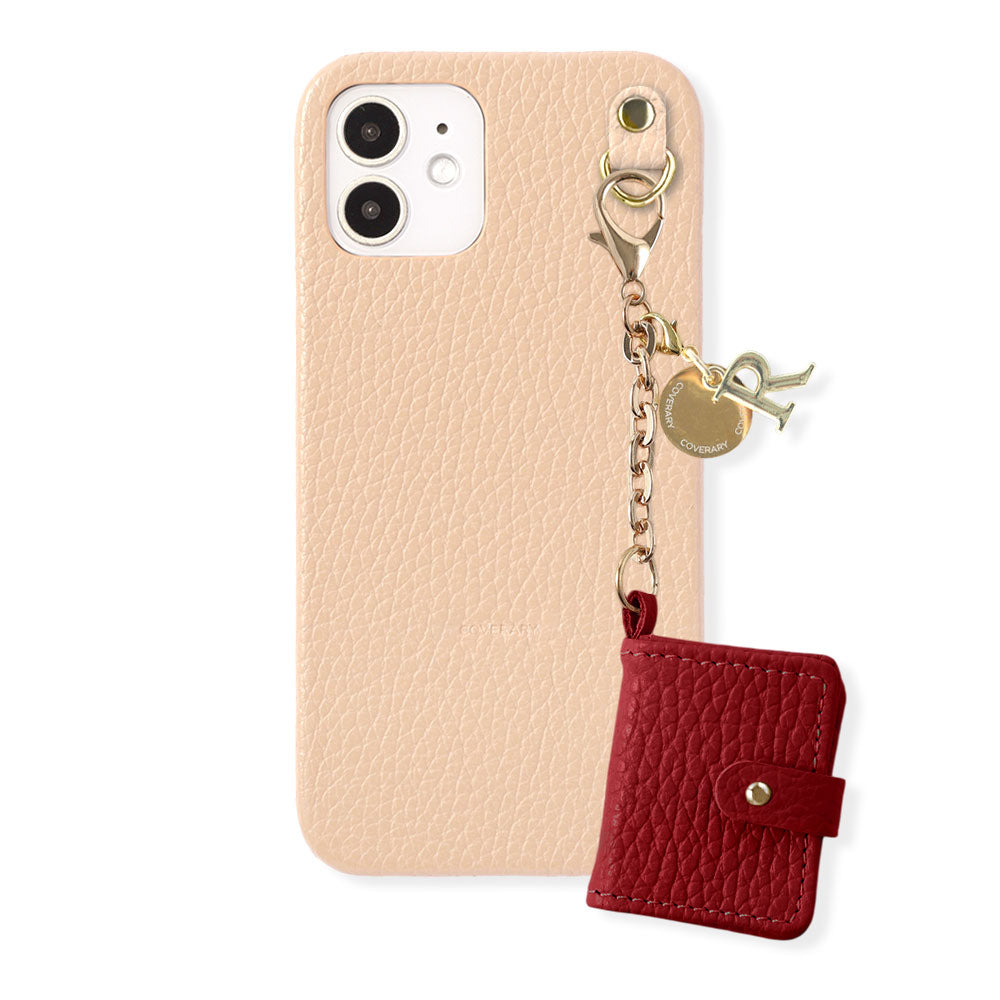 Genuine Leather 32 Colors Italian Shrink Leather Initial Mini Notebook Charm Back Case