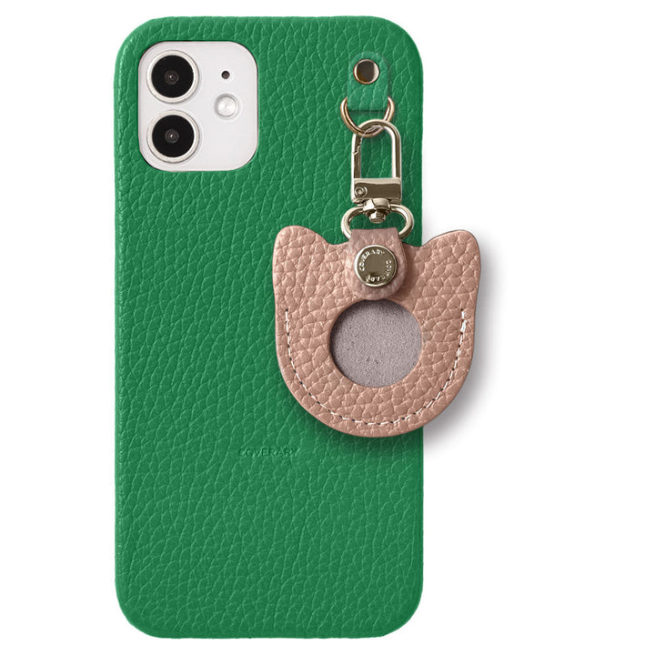 本革 32色 イタリアンシュリンクレザー 推しの顔チャーム缶バッチ付き 背面ケース iPhoneシリーズ