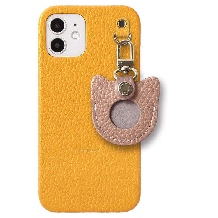 Cuir véritable 32 couleurs Cuir italien grainé Badge en boîte avec breloque visage préféré Coque arrière Série AQUOS