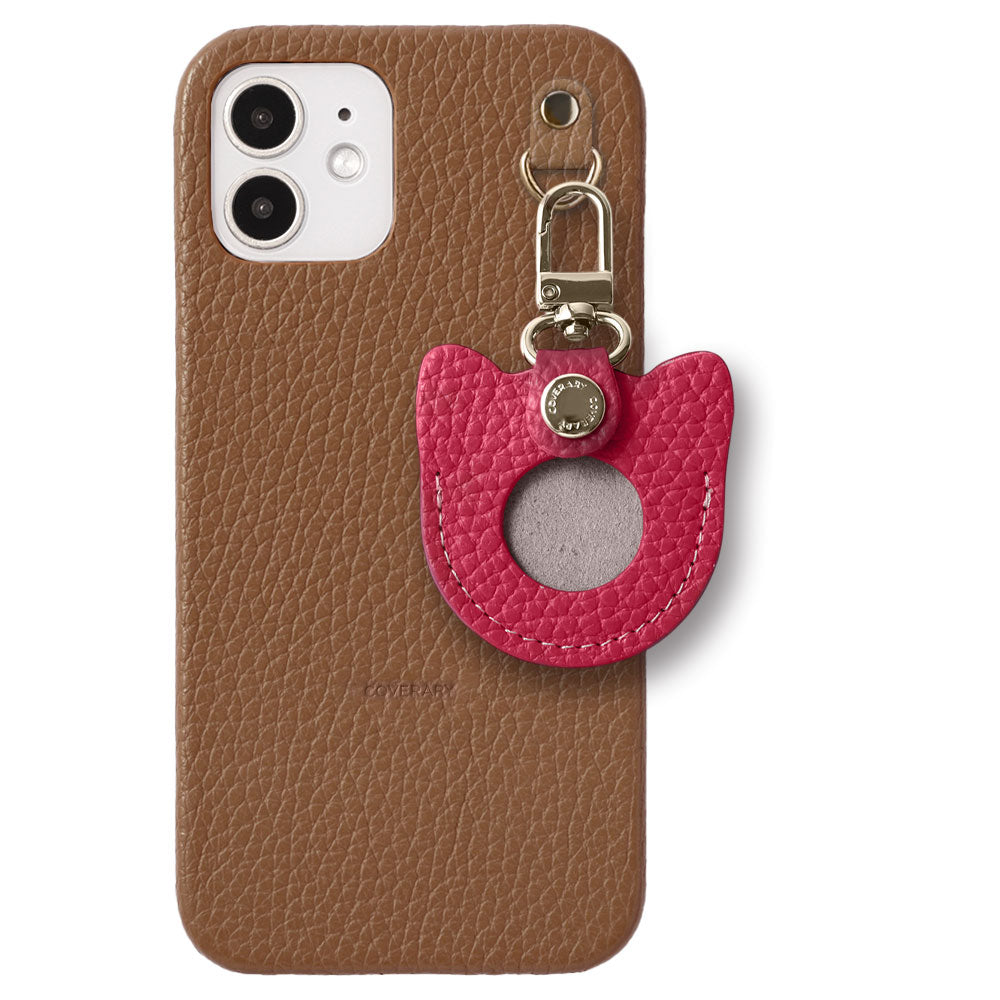 Cuir véritable 32 couleurs Cuir italien grainé Badge en boîte avec breloque visage préféré Coque arrière Série AQUOS